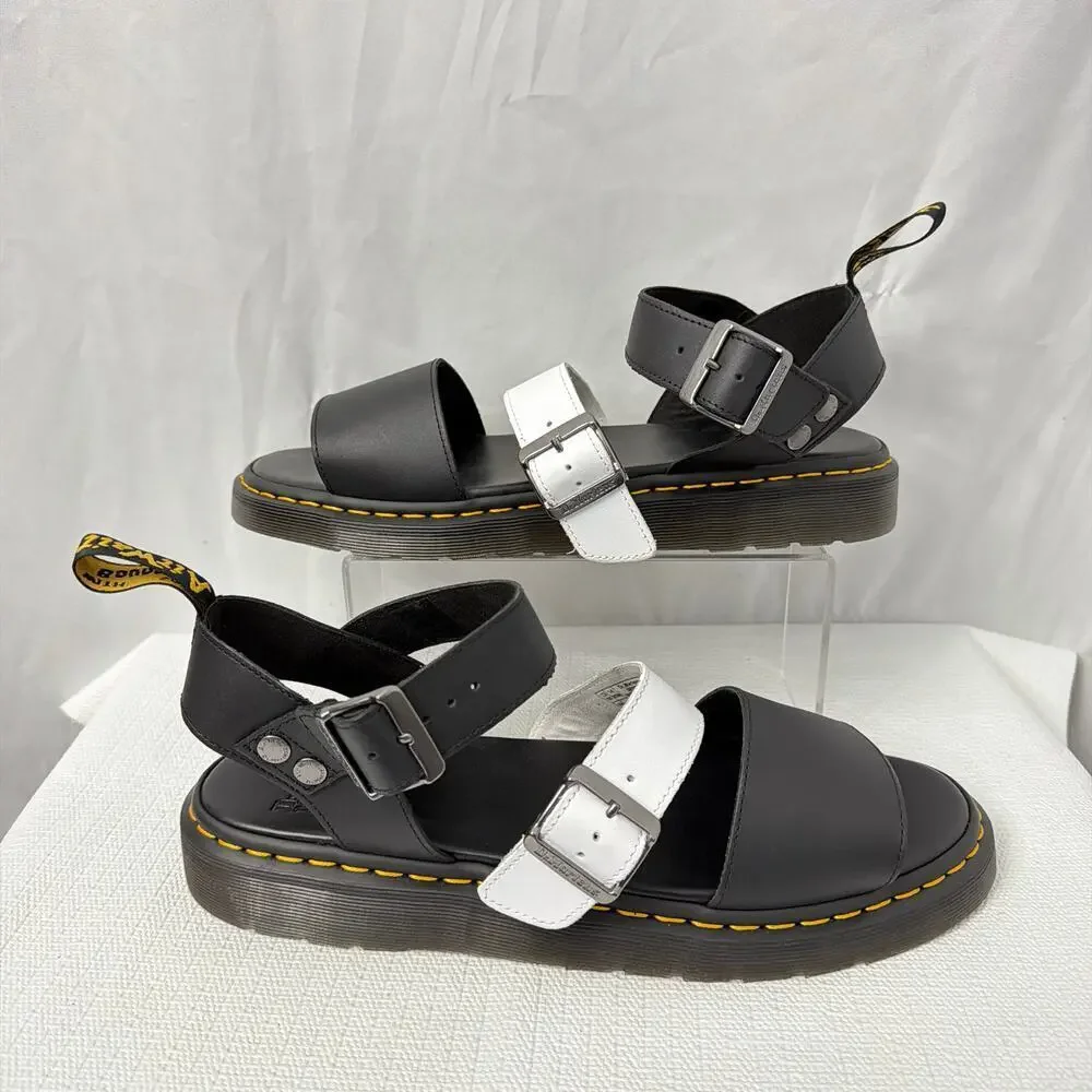 Dr Martens Sandals Men's Size 14 Gryphon Black White Leather Platform New